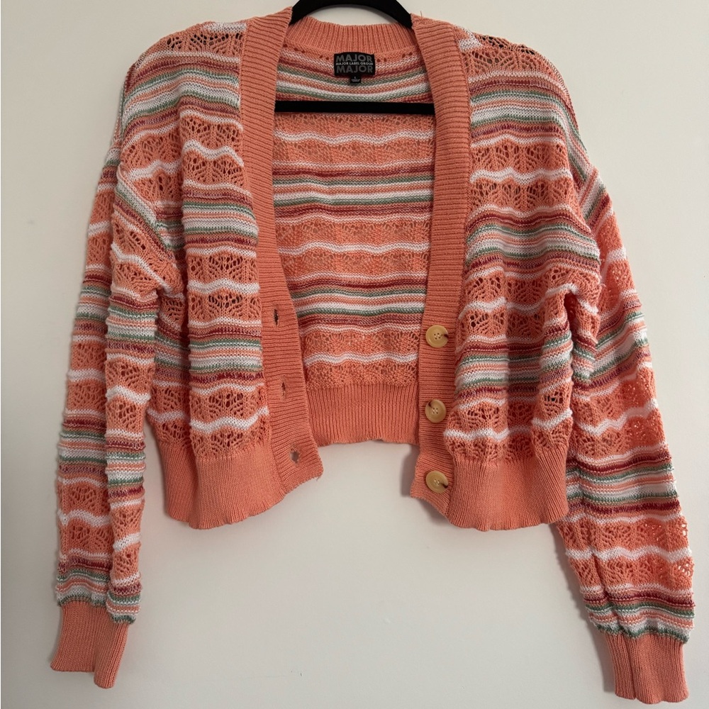 Cropped button up sweater